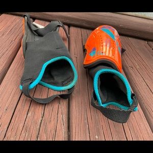 Teen or adult large shin guards with ankle protection